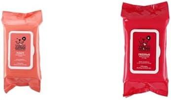 Wags & Wiggles Wipes Bundle: Purify Hypoallergenic & Freshen Deodorizing Wipes for Dogs, 100 Count Each - Zesty Grapefruit & Fresh Strawberries Scents, Clean & Eliminate Odors Without A Bath by Unknown