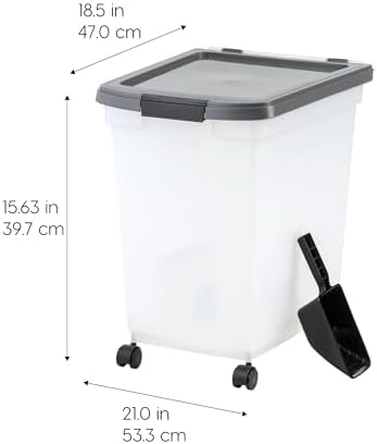 IRIS USA Dog Food Storage Container, Up to 50 lbs, Dark Gray, Made in USA - Image 2