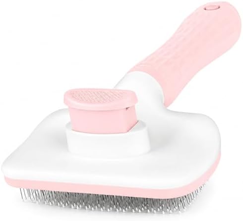 Self-Cleaning Slicker Brush, Dog Cat Bunny Pet Grooming Shedding Brush, Easy to Remove Loose Undercoat, Pet Massaging Tool Suitable for Pets with Long or Short Hair (Baby Pink) - Image 2