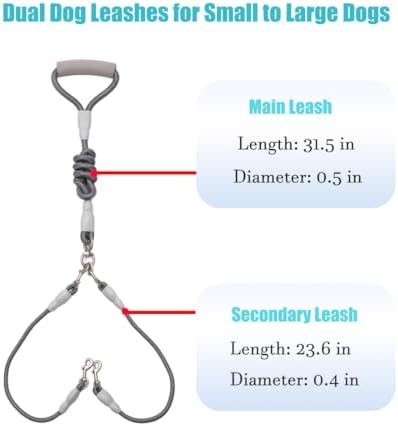 JiangYanus Double Dog Leash for Two Dogs Walking, No Tangle Dual Dog Leash - Image 7