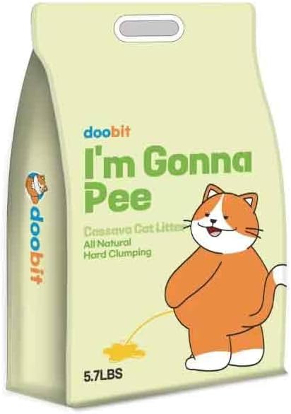 100% Cassava Cat Litter, Natural Clumping Litter, Dust-Free, Super Clumping, Soft Texture, Mixable with Crystal cat Litter,I'm Gonna Pee(5.7lb x 1pack) - Image 2