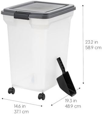 IRIS USA Dog Food Storage Container, Up to 58 lbs, Dark Gray, Made in USA - Image 2