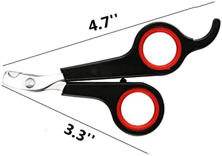 Rabbit Nail Clippers and Trimmers Stainless Steel Pet Claw Grinding Scissors for Small Breeds Cats Guinea Pig Puppy Ferret Hamsters Chinchilla Sugar Glider Grooming Tool Set (Black) - Image 2
