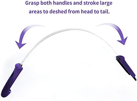 BOTH WINNERS Dual-Sided Shedding Blade with Stainless Steel Blade De-Shedding Tool for All Dog Coat Types- Soft Touch Grip (PURPLE) - Image 2
