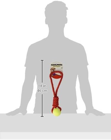 Mammoth Pet Products Flossy Chews Twister Toy with Tennis Ball, Medium 15''