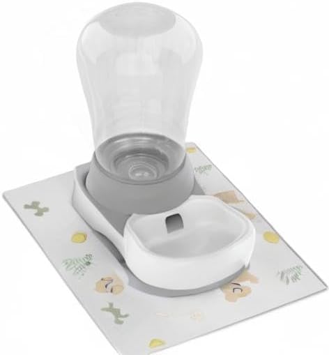 STALTWO 1.6 Gallon Automatic Dog Water Dispenser, Premium Large Capacity Gravity Pet Water Bowl with Non-Slip Mat for Multiple Pets, BPA-Free Cat Water Feeder for Large Dogs, Refill Less Often, Grey