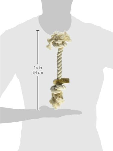 Scott Pet Ab02W 1 Piece Rope Toy With Antler, Medium/3/4" X 12", White