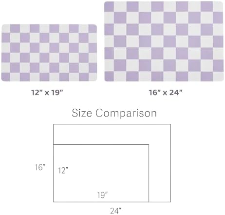 Checkered Dog Feeding Mat, Absorbent Mats for Dog Food and Water Bowl, Dispenser, Aesthetic Purple Checkerboard Pet Placemat for Dogs, Cats, Puppy Accessories (Purple, 12 x 19) - Image 7