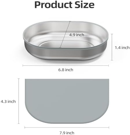 Stainless Steel Bowl and Mat Set for Automatic Microchip Cat Pet Feeder, Sealing Ring Design for Keeping Food Fresh and Reducing Odor, Easy to Clean, SUS 304, Includes 2 Bowls and 1 Mat - Image 7
