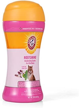 Arm & Hammer Restoring Cat Litter Box Deodorizing Crystals, Litter Deodorizer Additive to Help Absorb Odors and Restore Freshness Between Changes, Clary Sage & Mint Scent, 15 Oz - 2 Pack - Image 7