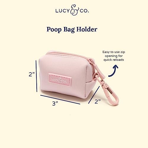 Lucy & Co. Rosewater Everyday Dog Poop Bag Holder - Cute Designer Pet Waste Bag Dispenser, One Size, Solid Light Pink - Image 2
