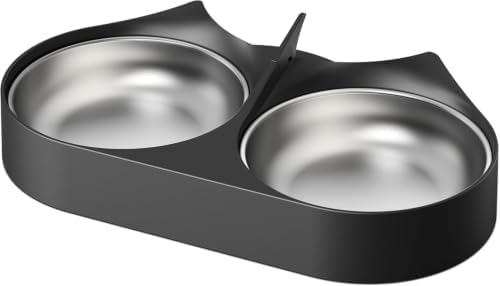 PETLIBRO Pet Food Splitter with Stainless Steel Bowls, Automatic Cat Feeder Bowls for Two Cats or Dogs, Suitable for PETLIBRO Automatic Cat Feeder PLAF005, PLAF006, PLAF103, PLAF203, Black by Unknown
