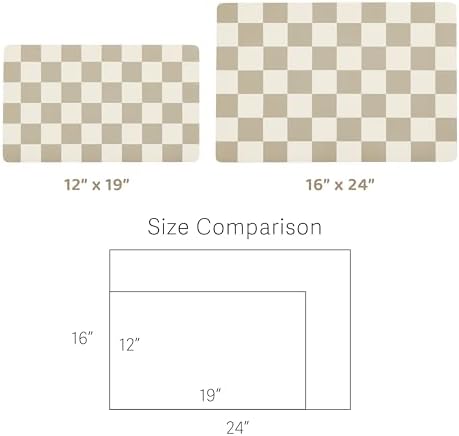 Checkered Dog Feeding Mat, Absorbent Mats for Dog Food and Water Bowl, Dispenser, Aesthetic Khaki Beige Checkerboard Pet Placemat for Dogs, Cats, Puppy Accessories (Khaki, 16 x 24) - Image 7