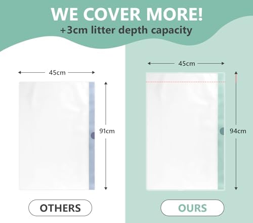 40 Count Jumbo Cat Litter Box Liners - 2 Mil Thick & Claw Resistant, 37"x18" Drawstring Bags for Deep Pans, Leakproof & Tear Proof Heavy Duty Liners - Image 2