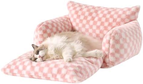 Hollypet Cat Bed Small Dog Orthopedic Couch Beds for Pets up to 20 lbs - Image 2