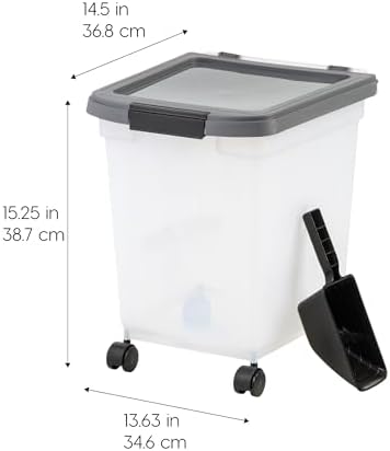IRIS USA Dog Food Storage Container, Up to 25 lbs, White, Made in USA - Image 2
