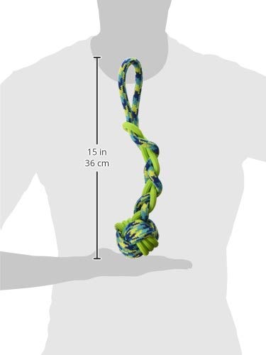 ZEUS K9 Fitness Dog Toys by ZEUS Rope & TPR Ball Tug, Dog Rope Toy for Chewers (Color May Vary)