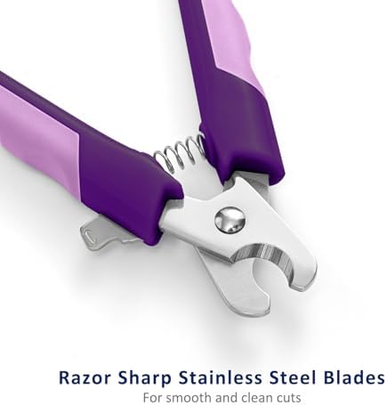 WePet Pet Nail Clippers U07.3, Professional Claw Trimmer, Scissor for Cats, Dogs, Puppies, Kittens, Hamsters, Rabbits and Small Animals, Sharp, Safe, M, Pink/Purple - Image 2