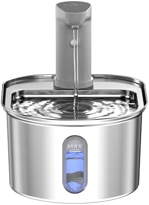 Wireless Cat Water Fountain Cordless Stainless Steel 108oz/3.2L - Image 2