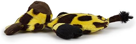 goDog Flattie Giraffe Silent Squeak Plush Dog Toy w/ Chew Guard Technology - Yellow/Brown, Large - Image 2