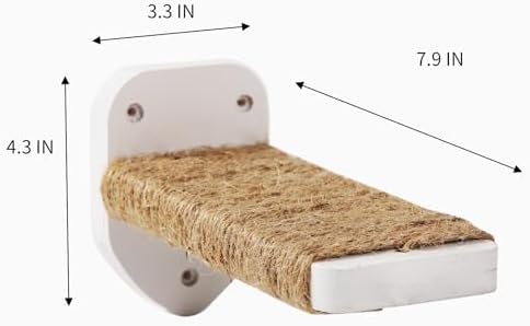 3-in-1 Cat Climbing Wall Steps with Hemp Rope, Shelves and Perches - Wall-Mounted Cat Furniture Set with Scratching Pads (White) - Image 2