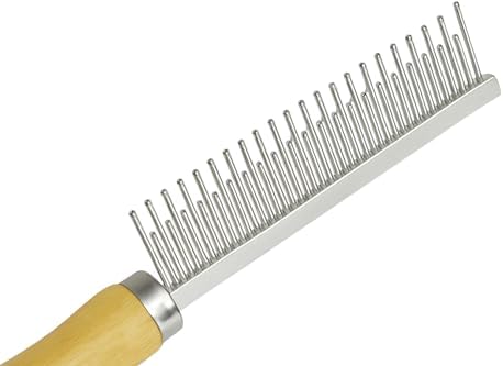 Set of 3 Stainless Steel Pet Hair Comb, Wooden Handle of Bamboo Proven Grooming Tools Kit for Dogs Cats and Other Animals - Image 2