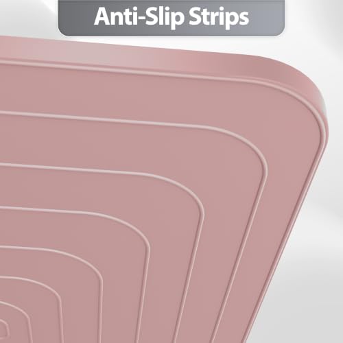 Silicone Dog Cat Food Mat Extra Thick Raised Edge, 20"x14" Dusty Rose - Image 7