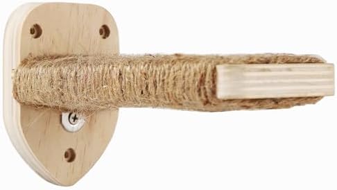 3-in-1 Cat Climbing Wall Steps with Hemp Rope, Shelves and Perches, Scratching Pads for Cats Playing and Climbing (Wood) - Image 2