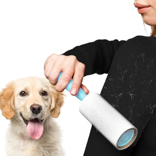 SunGrow Pet Lint Rollers for Dogs and Cats, Extra Sticky Adhesive, 2 Portable Fur/Hair Animal Hair Lifter for Clothes, Furniture, Carpet, Easy to Tear Dust Cleaner Brush, Blue Handle, 8” x 2” - Image 2