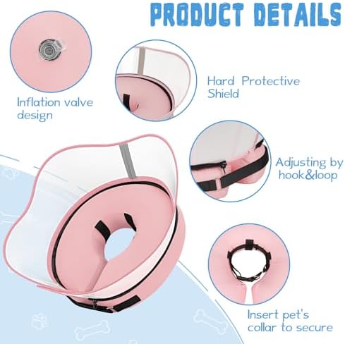 Elevated Inflatable Dog Cone Collar Alternative After Surgery, Dog Donut Collar, Soft Pet Cone to Stop Licking for Small Medium Large Dogs - Image 7