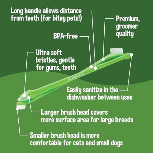 Bodhi Dog Toothbrush Combo Pack - Soft Finger & Dual-Ended Brushes - Gentle Bristles for Dogs & Cats - Easy Teeth Cleaning (6 Long & 6 Finger) - Image 2