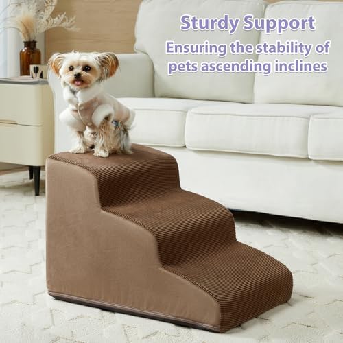 LEXTRO Dog Stairs for Small Dogs, 2-Steps Dog Ramp for Couch, Pet Stairs with Highly Supportive Foam and Non-Slip Bottom, Pet Steps for Cat & Doggie (High 11.8 Inch) - Image 2