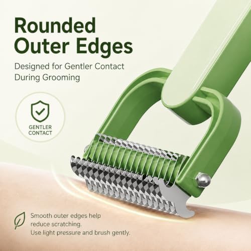 Dual-Sided Dematting Comb for Dogs & Cats, Undercoat Rake for Long Hair - Image 2