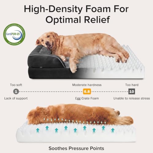 INVENHO L Plus Orthopedic Dog Bed for Large Dogs, Washable Dog Sofa with Egg-Crate Foam, Waterproof Lining and Non-Skid Bottom - Image 2