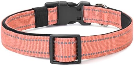 Reflective Dog Collar, Adjustable Nylon for Puppy, Coral XS - Image 6