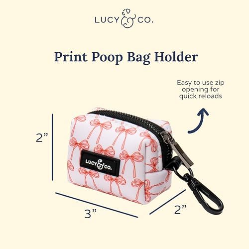 Lucy & Co. Ballet Bows Everyday Dog Poop Bag Holder - Leak Proof Dispenser - Hygienic Pet Waste Pickup - Purple Coral Floral - Image 2