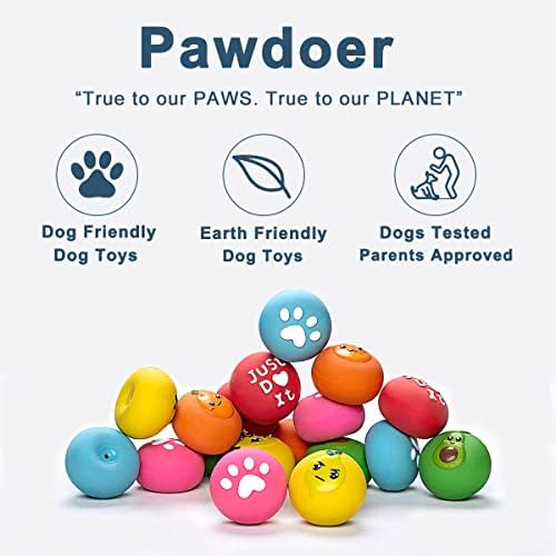 Squeaky Dog Toys, Soft Latex Rubber Squeaky Dog Ball for Small Dogs Puppies, Cute Bounce Squeak Toys Balls with Funny Cute Face - Image 2