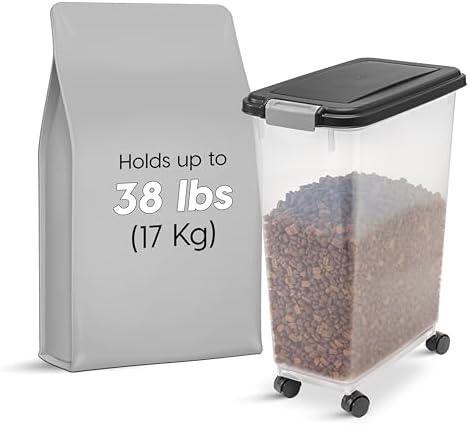 IRIS USA Dog Food Storage Container, Up to 38 lbs, Black, Made in USA - Image 2