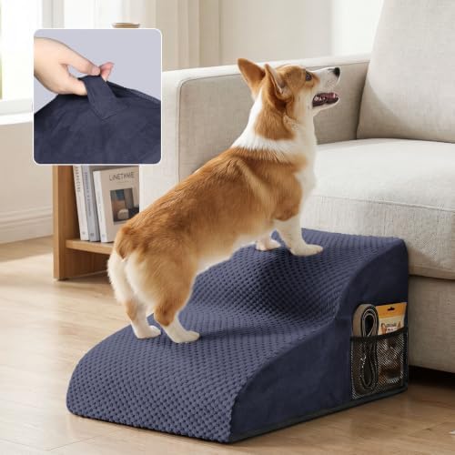 2-Step Dog Stairs for Small Dogs, Non-Slip Foam Pet Steps for Low Couch Bed - Image 7