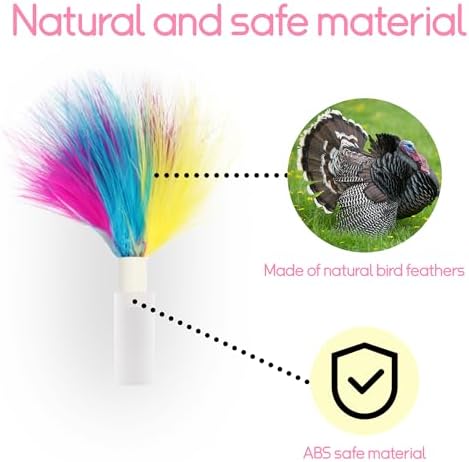 Feather Replacement for Cat Toys,3pcs Rainbow Feather, Replace The Silicone end - Image 2