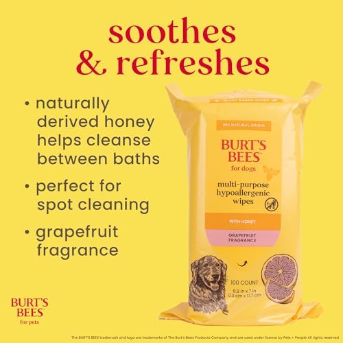 Burt's Bees for Pets Multipurpose Dog Wipes, Honey & Grapefruit, 100 Ct - Image 2