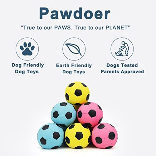Squeaky Dog Ball, Soft Latex Rubber Squeaky Dog Toys for Small Dogs Puppies, Cute Bounce Squeak Toys Play Fetch Soccer Ball - Image 2