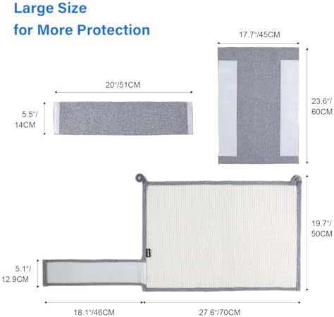 NATUYA Furniture Protectors from Cats - Couch Protector from Cat Claws with Sisal Scratching Pad Anti Cat Scratch Furniture Couch Sofa Corner (Light Gray, Left) - Image 7