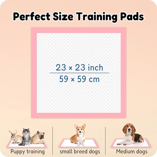 MoMoCo 23x23 Pink Puppy Pads 100ct, 6-Layer Dog Pee Pads for Small Dogs - Image 6