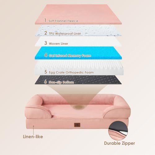 EHEYCIGA Orthopedic Extra Large Dog Bed, Waterproof Washable XL Pet Bed 44" - Image 2