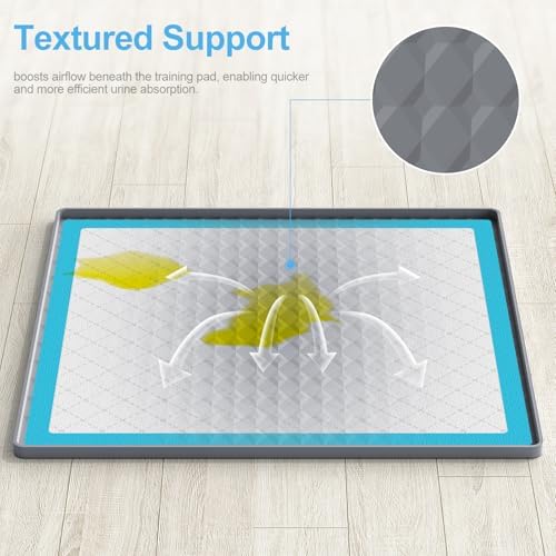 Pee Pad Holder for Dogs,Silicone Dog Puppy Pad Holder, 24 x 24 No Spill Raised Lip High Edge,Portable, Leak-Proof Mat Holder for Dog Training Pads,Square Potty Trays for Home Floor Protection - Image 7