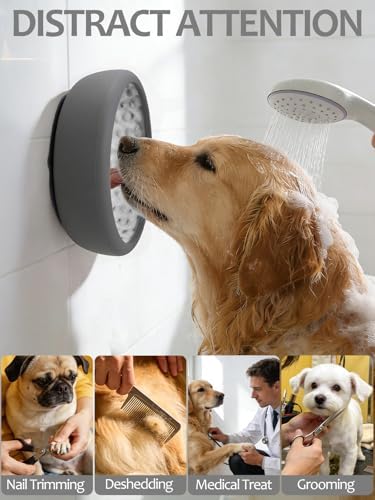 Dog Lick Bowl with Brush and Scraper, Anxiety Relief Lick Mat for Dogs, Non-Slip Freeze Licking Bowl Enrichment Puzzle Feeder for Distraction, BPA Free Silicone, Dishwasher Safe - Image 2