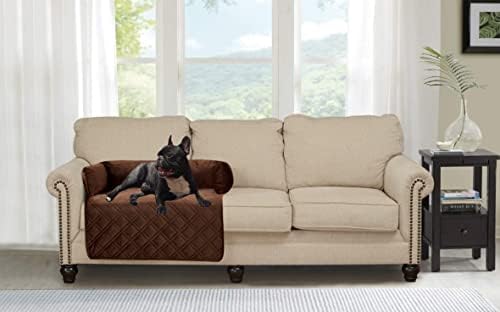 Brilliant Sunshine Chocolate Velvet Dog Sofa Slipcover, Medium - Image 2