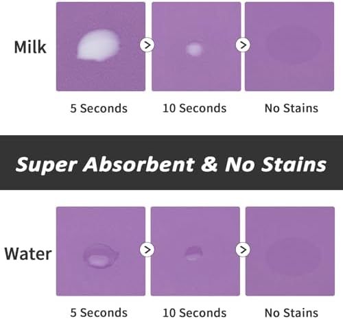 HotLive Dog Food Mat - Absorbent Cat Mat for Food and Water, No Stains Pet Feeding Bowl Mat, Easy to Clean Pet Placemats, Quick Dry Dog Water Dispenser Mat for Messy Drinkers | Paw Purple 18"x 28" - Image 2