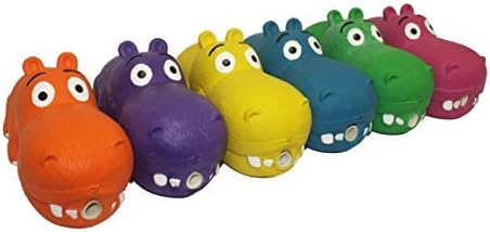 Multipet Hippopotamus Latex Hippo That Grunts 8 inch Dog Toy (Assorted Color / 1 Pack), Large Breeds